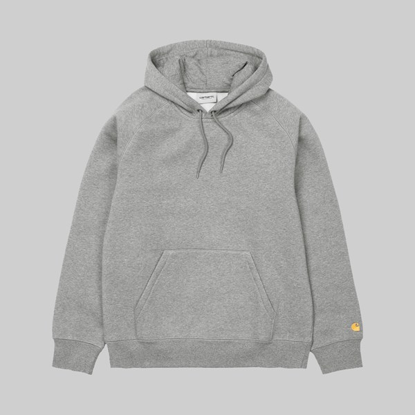 CARHARTT WIP HOODED CHASE SWEAT GREY HEATHER GOLD 