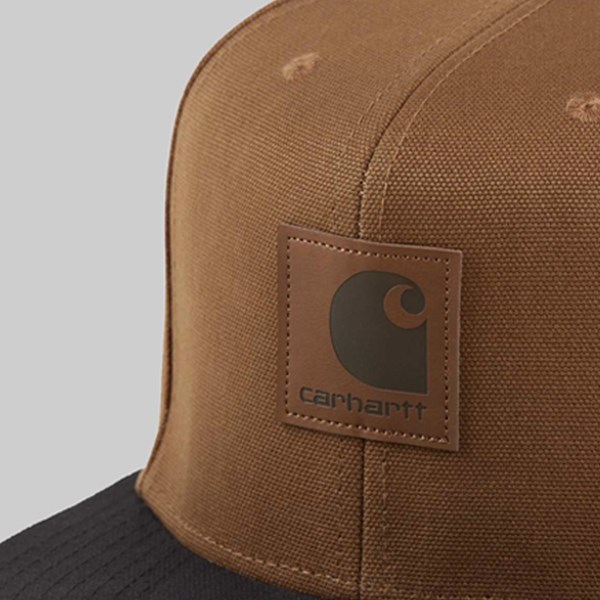 CARHARTT LOGO CAP BI-COLOUR HAMILTON BROWN BLACK 