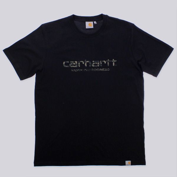 Carhartt Camo Stain Script T Shirt Black Camo Stain