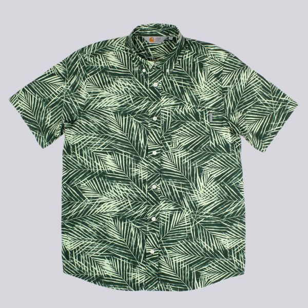 Carhartt Cayman Short Sleeve Shirt Planet Palm Print Rinsed