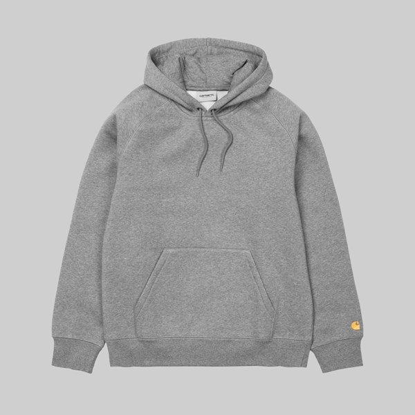 CARHARTT WIP CHASE HOODED SWEAT GREY HEATHER GOLD