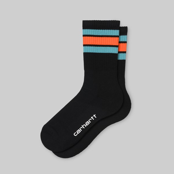 CARHARTT WIP GRANT SOCKS  BLACK FROSTED TURQUOISE  