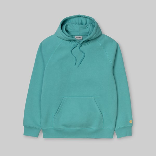 CARHARTT WIP CHASE HOODED SWEAT FROSTED TURQUOISE 