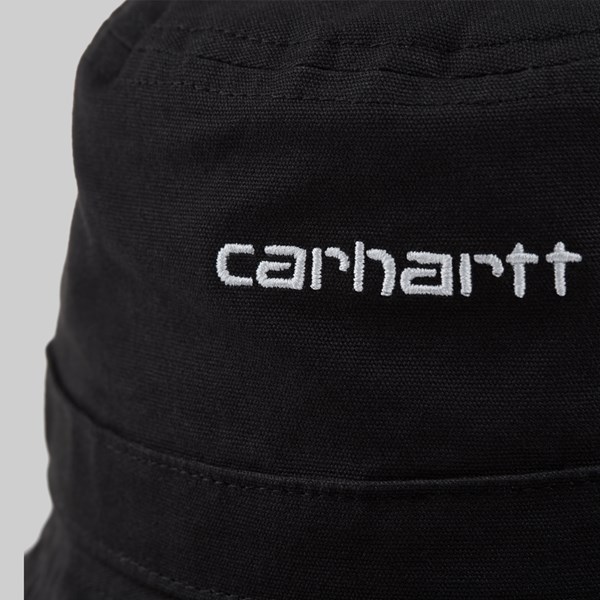 CARHARTT WIP SCRIPT BUCKET HAT BLACK WHITE 