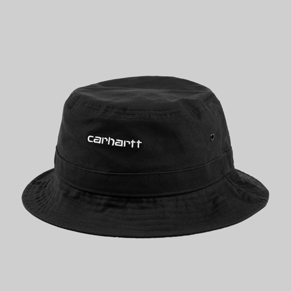 CARHARTT WIP SCRIPT BUCKET HAT BLACK WHITE 