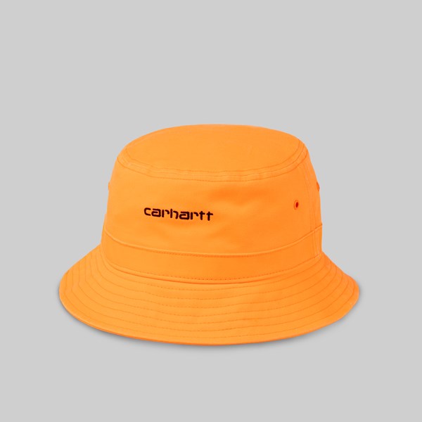 CARHARTT WIP SCRIPT BUCKET HAT POP ORANGE BLACK 