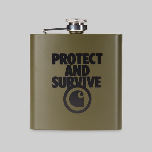 CARHARTT WIP PROTECT SURVIVE WHISKEY FLASK CYPRESS 