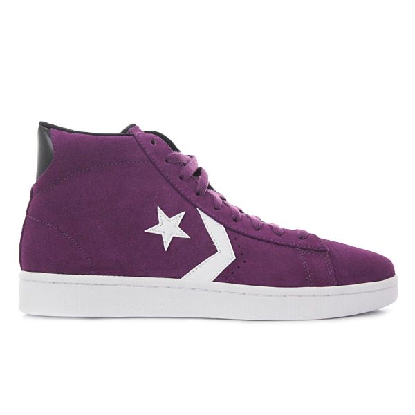 Converse Pro Leather Mid Top Trainers Dark Purple