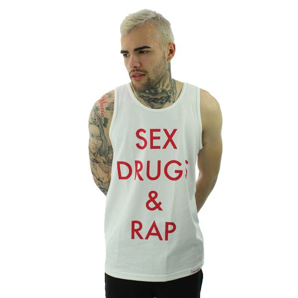 Diamond Sex Drugs & Rap Tank Top White