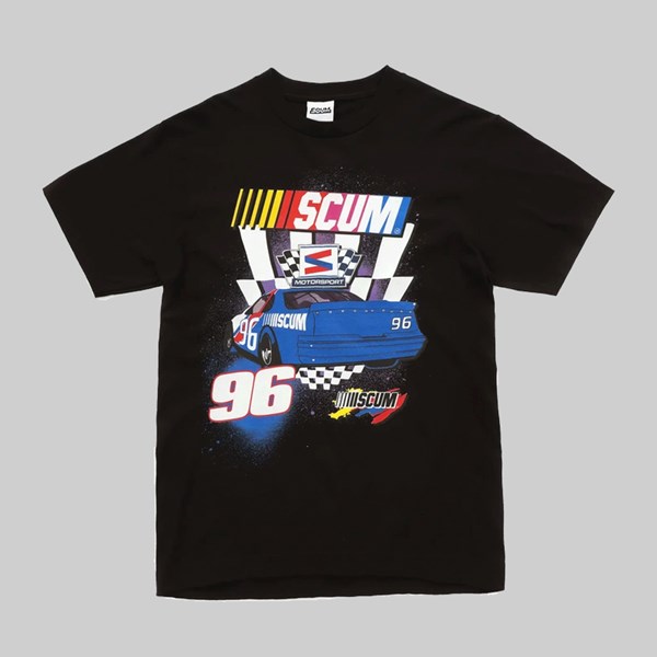 SCUM SKATEBOARDS NASCAR 96 SS T-SHIRT BLACK 
