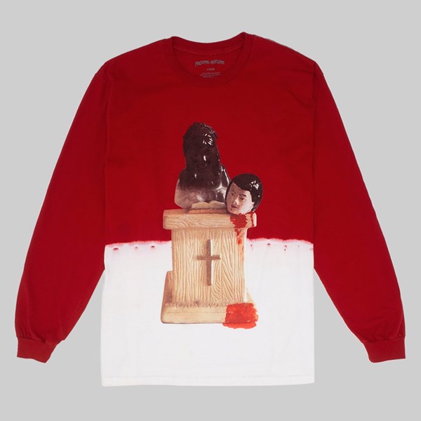 FUCKING AWESOME PREY BLEACH DYED LS TEE SCARLET 