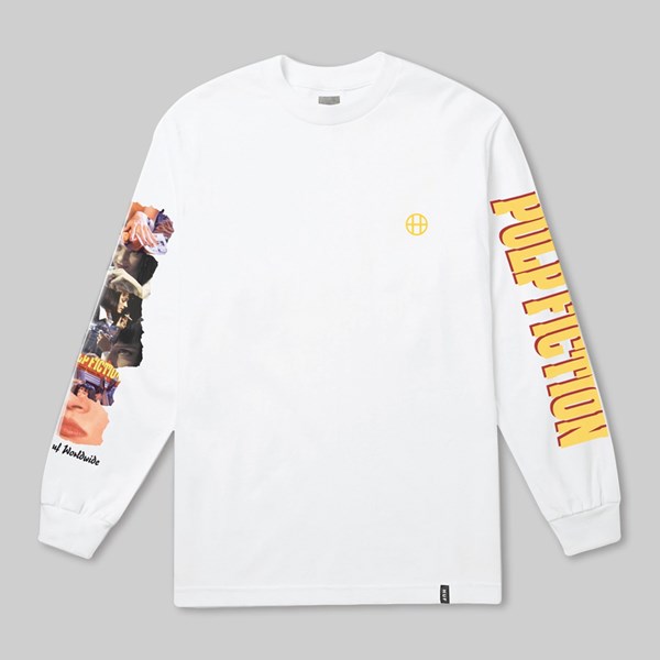 HUF X PULP FICTION COLLAGE LONG SLEEVE TEE WHITE 