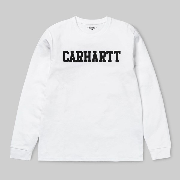 CARHARTT LS COLLEGE T-SHIRT WHITE BLACK 