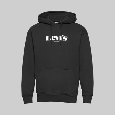 LEVI'S T2 RELAXED GRAPHIC HOODIE MV LOGO CAVIAR 