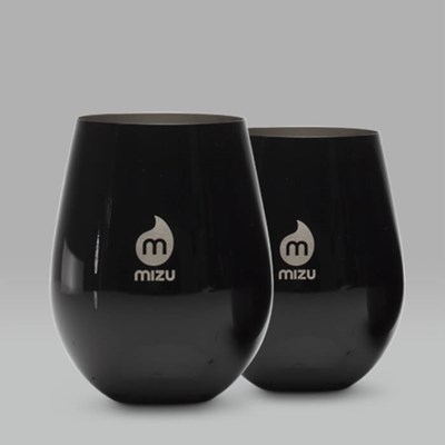 MIZU SET OF TWO STAINLESS STEEL CUPS 17OZ BLACK 