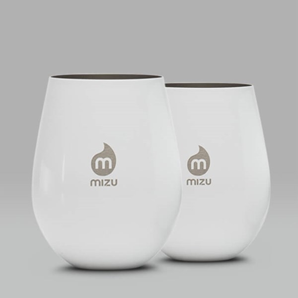 MIZU SET OF TWO STAINLESS STEEL CUPS 17OZ WHITE 