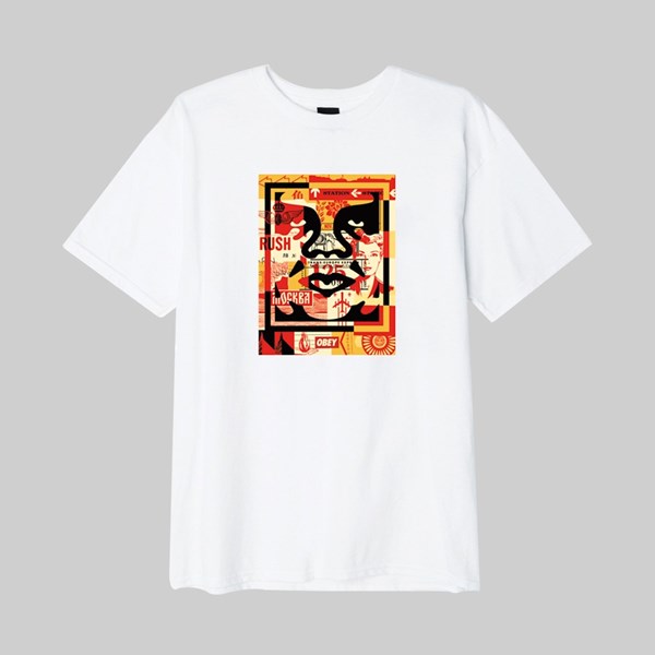OBEY 3 FACE COLLAGE SS T-SHIRT WHITE 