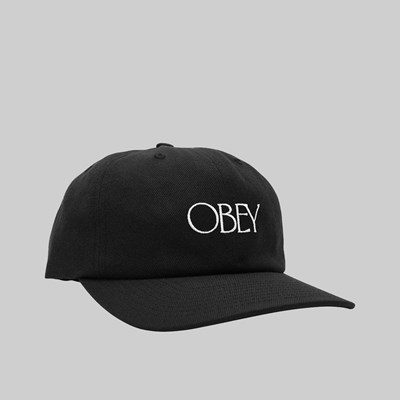 OBEY BISHOP 6 PANEL CAP BLACK  