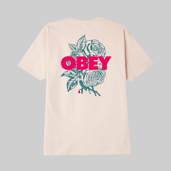 OBEY BLOOD AND ROSES SS T-SHIRT CREAM 