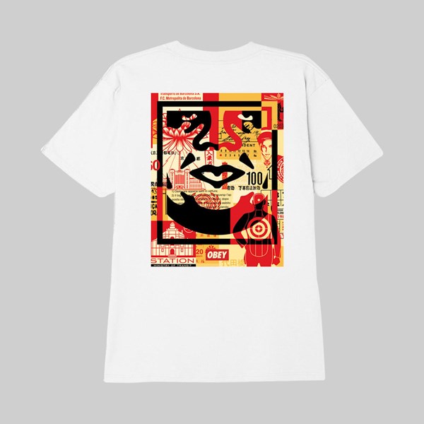 OBEY FACE COLLAGE SS T-SHIRT WHITE 