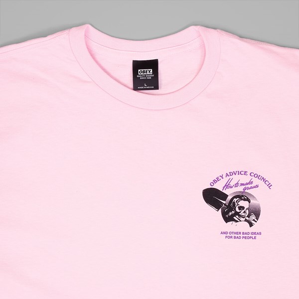 OBEY HOW TO MAKE GRAVES TEE PINK 