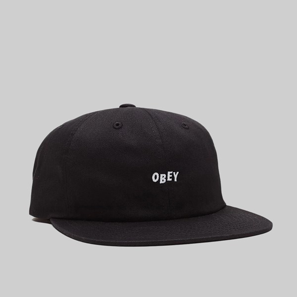 OBEY JUMBLED 6 PANEL STRAPBACK CAP BLACK | Obey Caps
