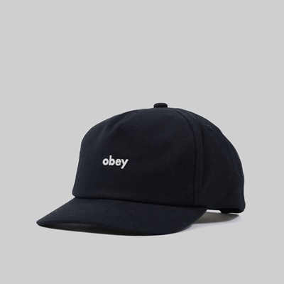 OBEY LOWERCASE SNAPBACK CAP BLACK 