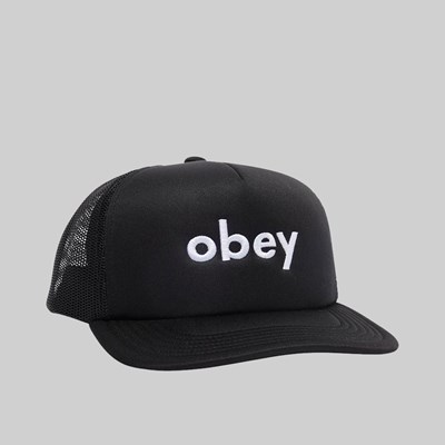 OBEY LOWERCASE TRUCKER HAT BLACK 