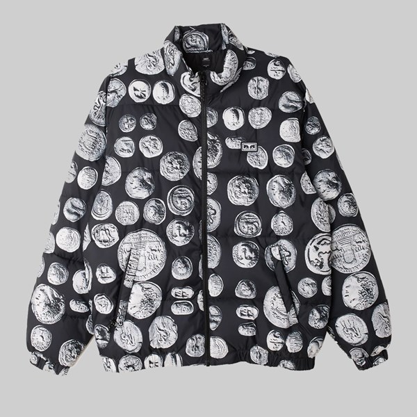 OBEY THE LOOT PUFFER JACKET COINS BLACK 