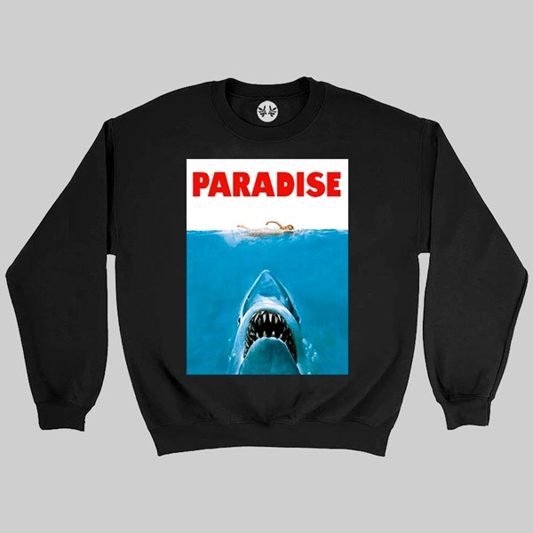 PARADISE NYC JAWS CREW SWEAT BLACK   