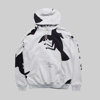 BY PARRA CLIPPED WINGS HOOD HEATHER GREY 