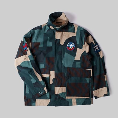 BY PARRA DISTORTED CAMO JACKET GREEN 