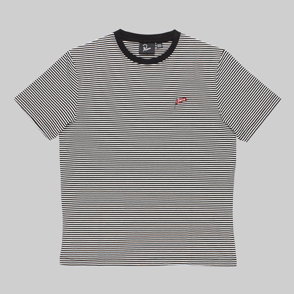 BY PARRA FLAPPING FLAG STRIPED T-SHIRT BLACK WHITE 
