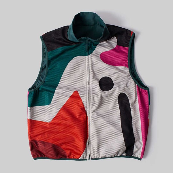 BY PARRA GHOST CAVE REVERSIBLE VEST GREEN  