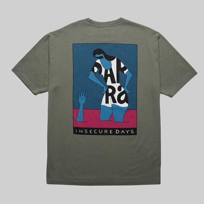 BY PARRA INSECURE DAYS TEE GREYISH GREEN 