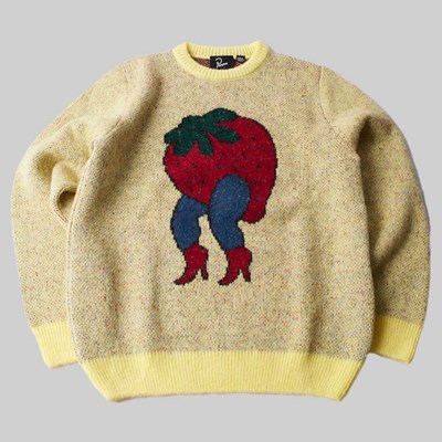 BY PARRA STUPID STRAWBERRY KNIT YELLOW 