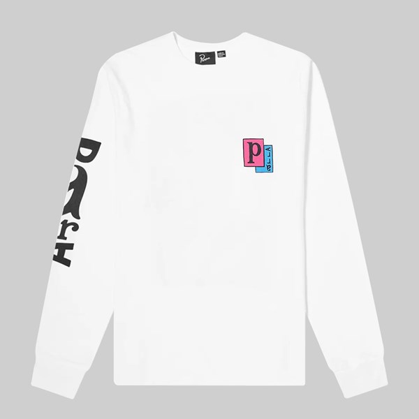 BY PARRA TWISTED WOMAN LONG SLEEVE TEE WHITE 