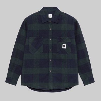 POLAR MIKE LS FLANNEL NAVY TEAL  
