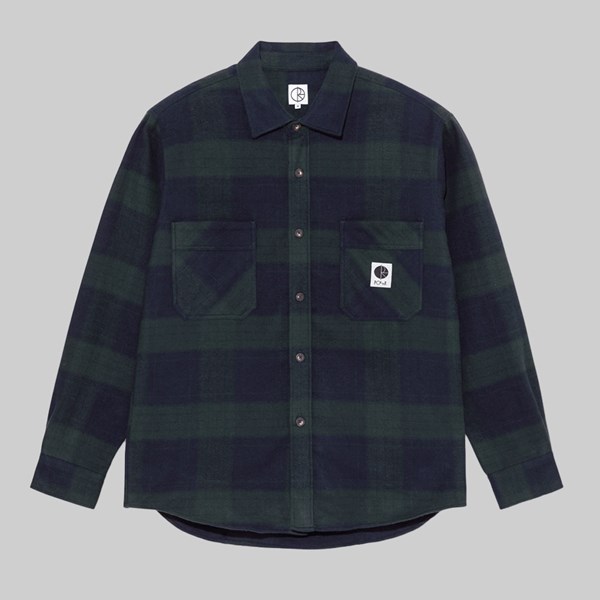 POLAR MIKE LS FLANNEL NAVY TEAL  