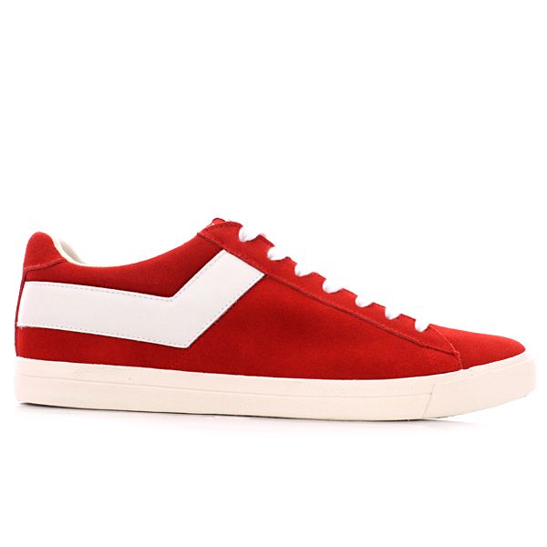 Pony Topstar Suede Ox Trainers Red White | Pony Footwear