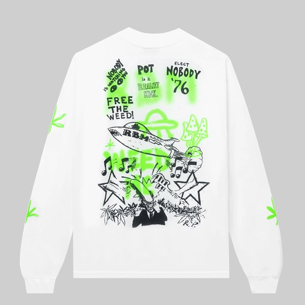 REAL BAD MAN FREE THE WEED LS TEE WHITE 