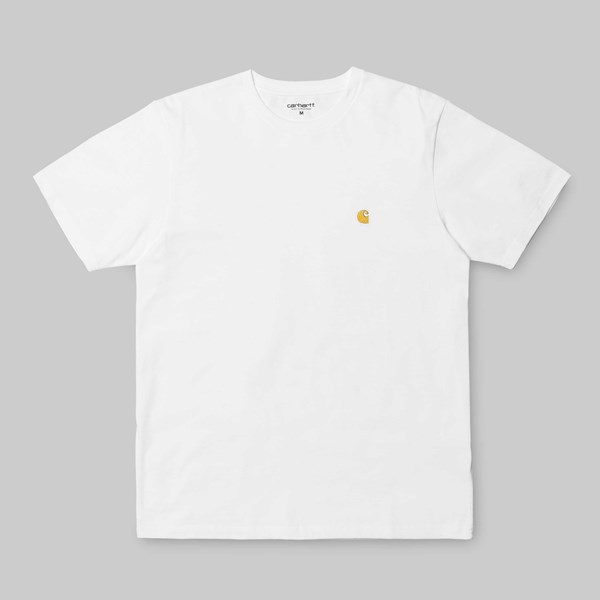 CARHARTT CHASE SS T-SHIRT WHITE GOLD 