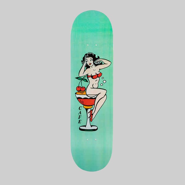 SKATEBOARD CAFE PIN UP COCKTAIL DECK GREEN 8.5" 