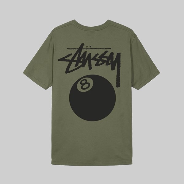 STUSSY 8 BALL PIG. DYED SS T-SHIRT OLIVE 