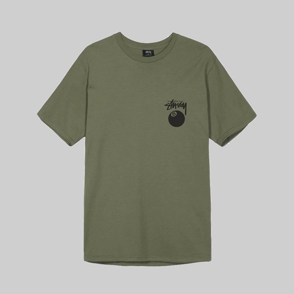 STUSSY 8 BALL PIG. DYED SS T-SHIRT OLIVE 