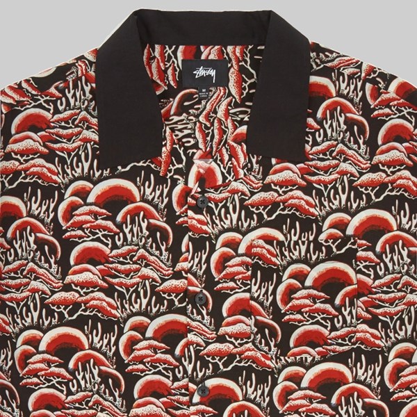 STUSSY CORAL PATTERN SHIRT RED 