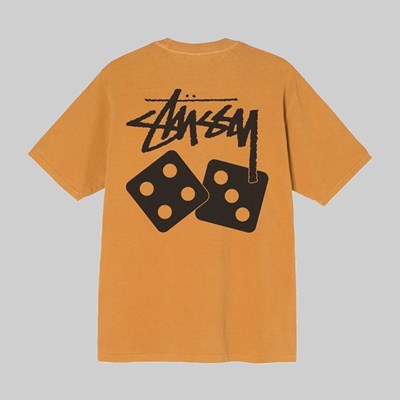 STUSSY DICE PIG DYED SS T-SHIRT COPPER 