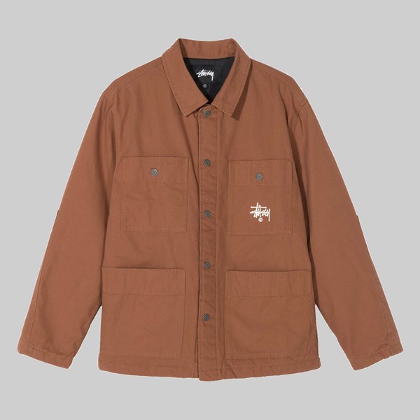 STUSSY QUILTED CHORE COAT BROWN 