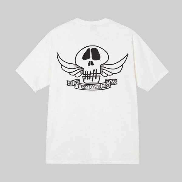 STUSSY SKULL WINGS TEE NATURAL PIGMENT DYED