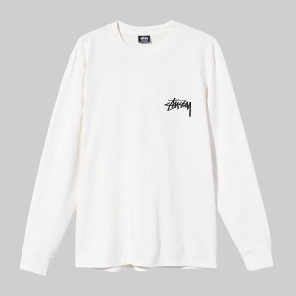 STUSSY SPRING WEEDS PIGMENT DYED LS T-SHIRT NATURAL 